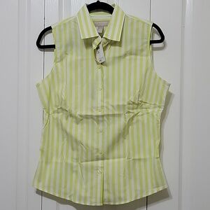 Sleeveless Button Down Shirt Petite